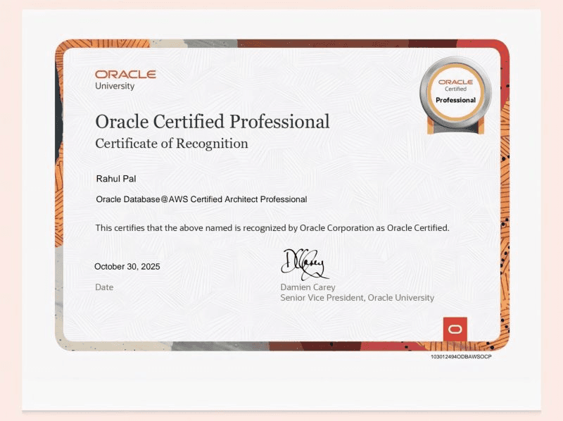 Oracle Database@AWS Architect Professional